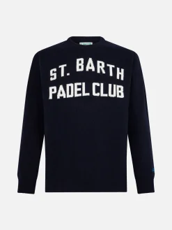 Maglia da uomo girocollo con stampa jacquard St. Barth Padel Club