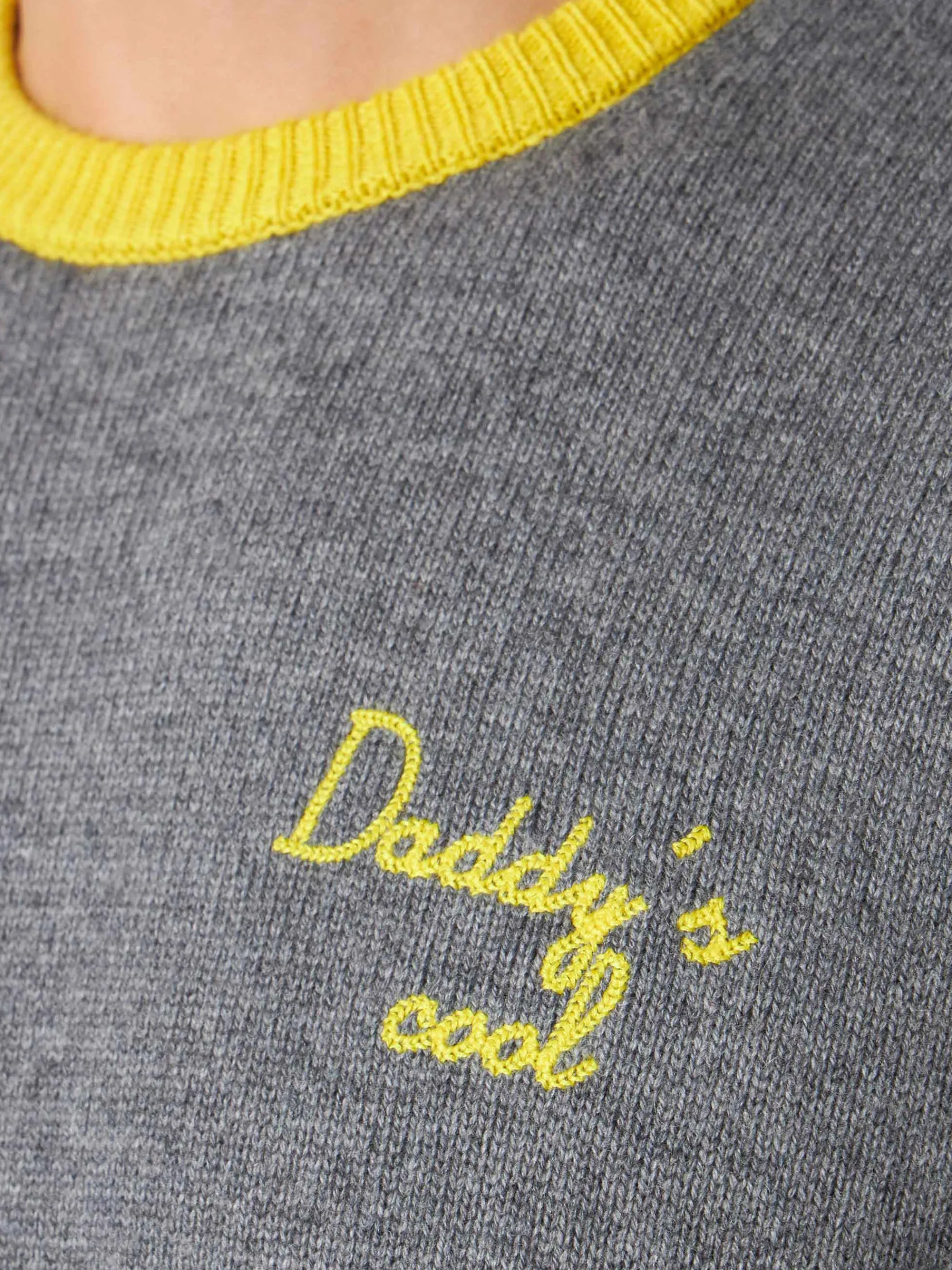 Maglia da uomo grigia con ricamo Daddy's cool