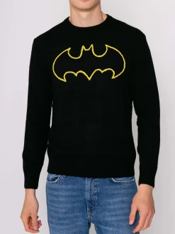 Maglia nera da uomo logo Batman | Edizione speciale della Warner Bros