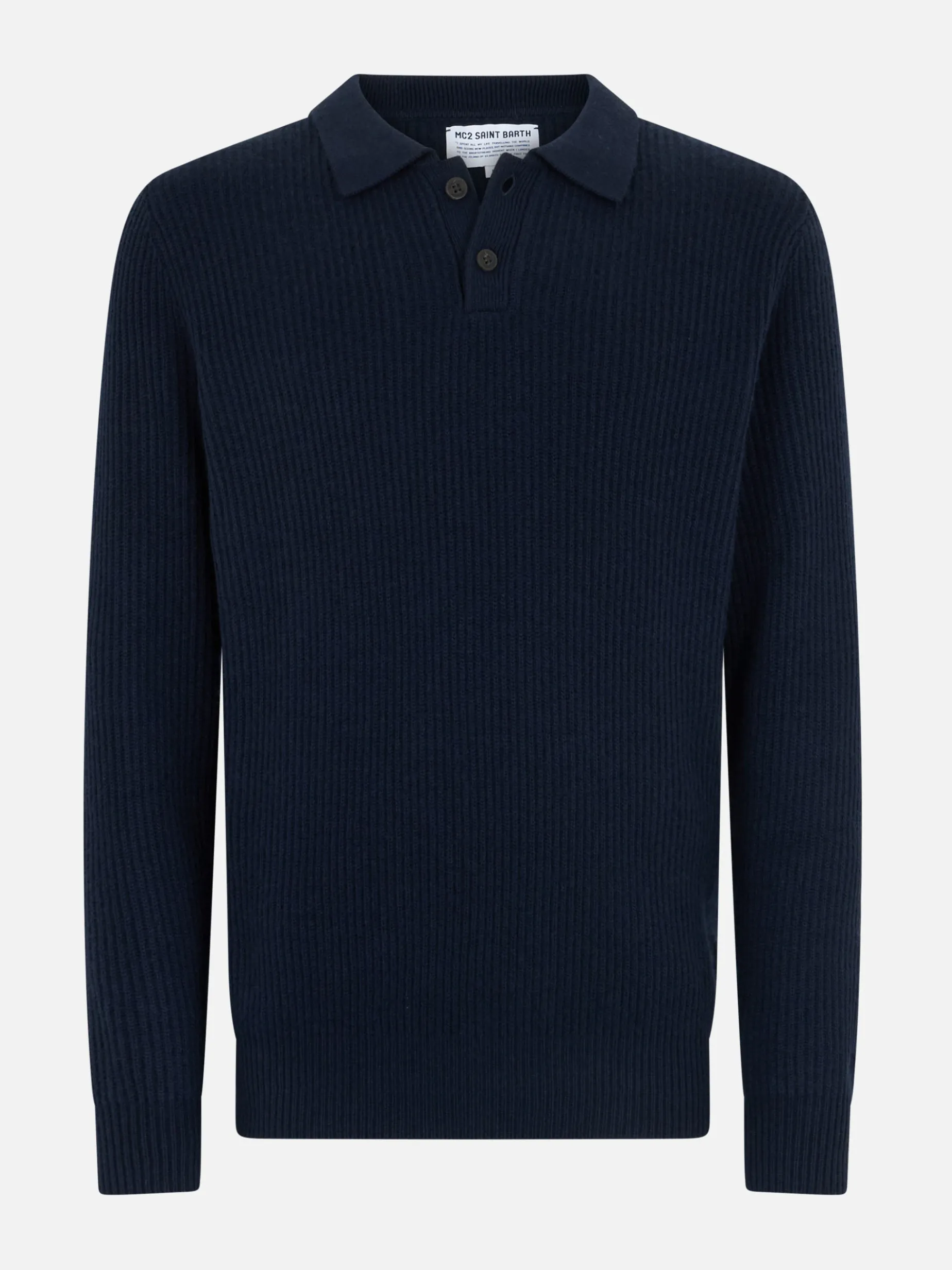 Maglione a coste da uomo Downing blu navy