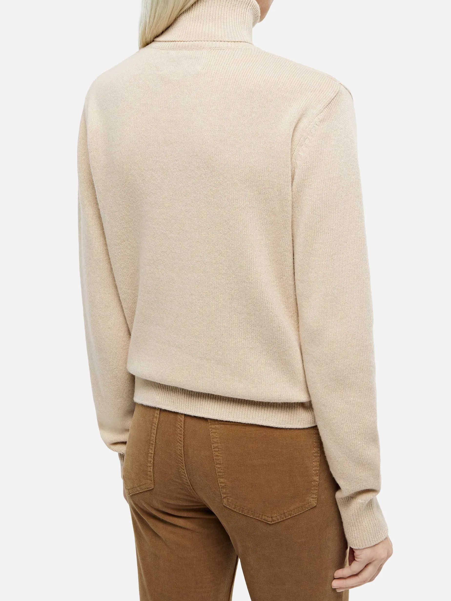 Maglione da donna beige Moody a costine sottili