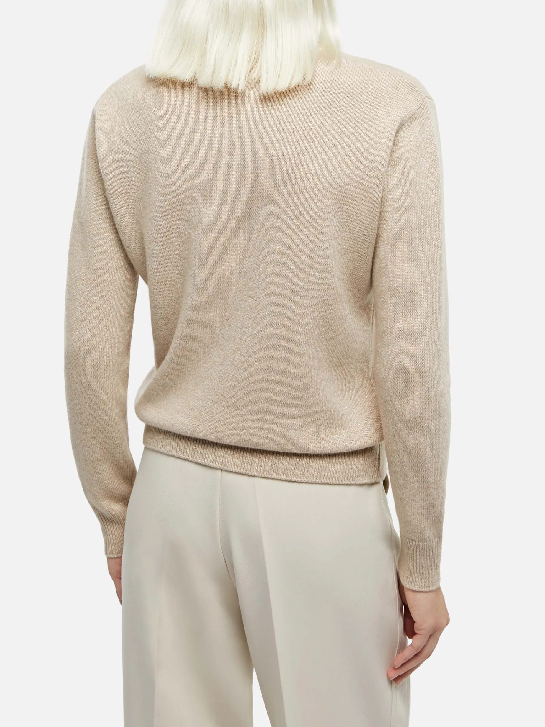Maglione da donna beige New Queen con stampa Odio il Lunedì