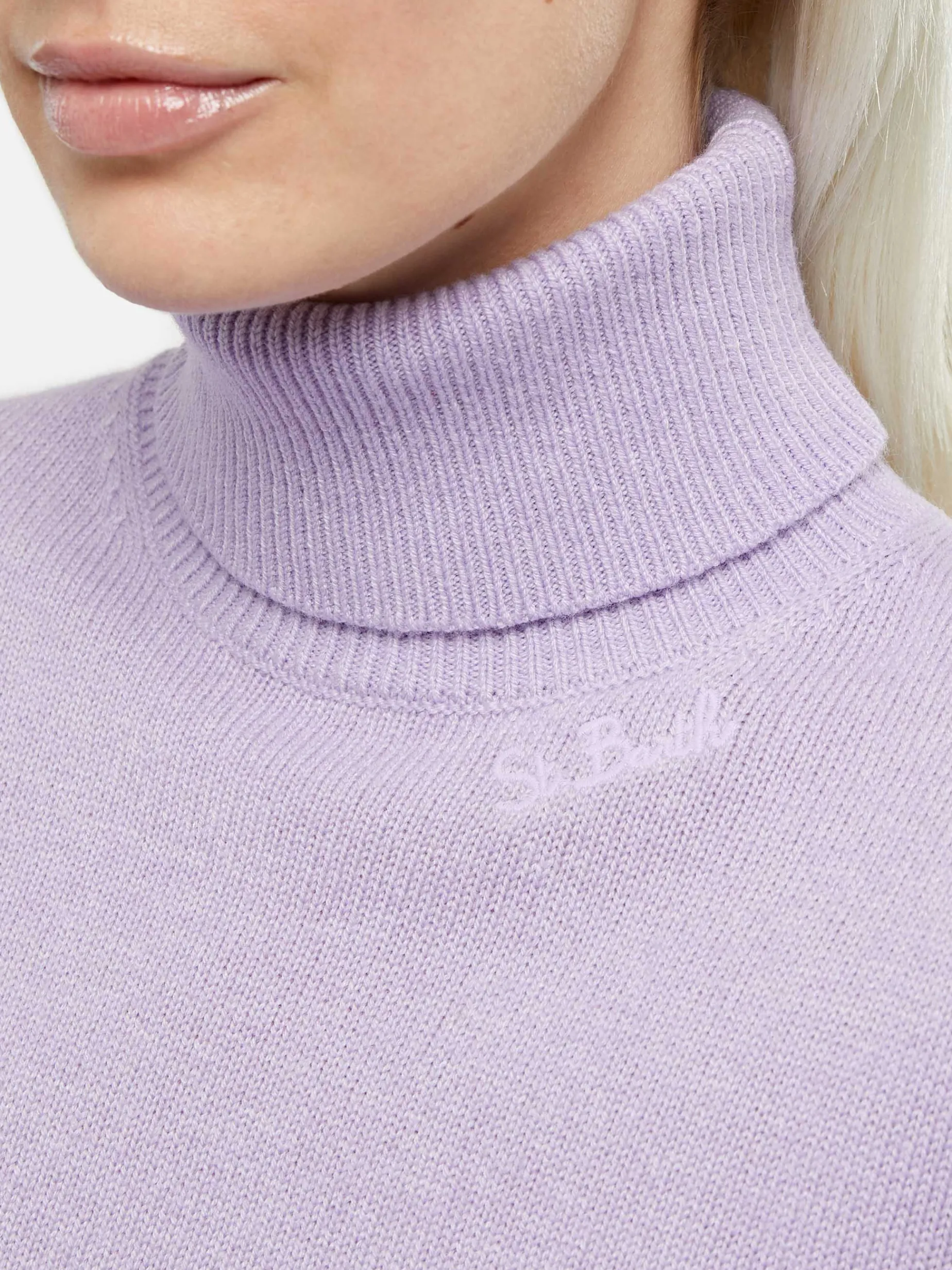 Maglione da donna lilla Moody a costine sottili