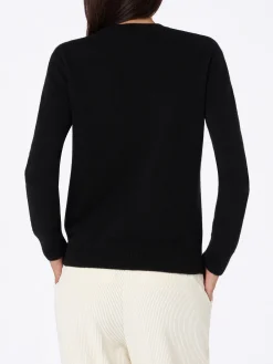 Maglione da donna nero New Queen con stampa Splendida Splendente