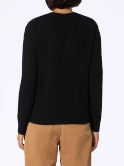 Maglione da donna nero New Queen con ricamo Vip club Cortina | VIP CLUB CORTINA SPECIAL EDITION