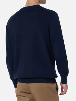 Maglione da uomo blu Heron con ricamo Gin Tonic Champ