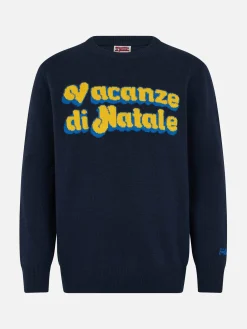 Maglione da uomo blu Heron con jacquard Vacanze di Natale | VACANZE DI NATALE EDIZIONE SPECIALE