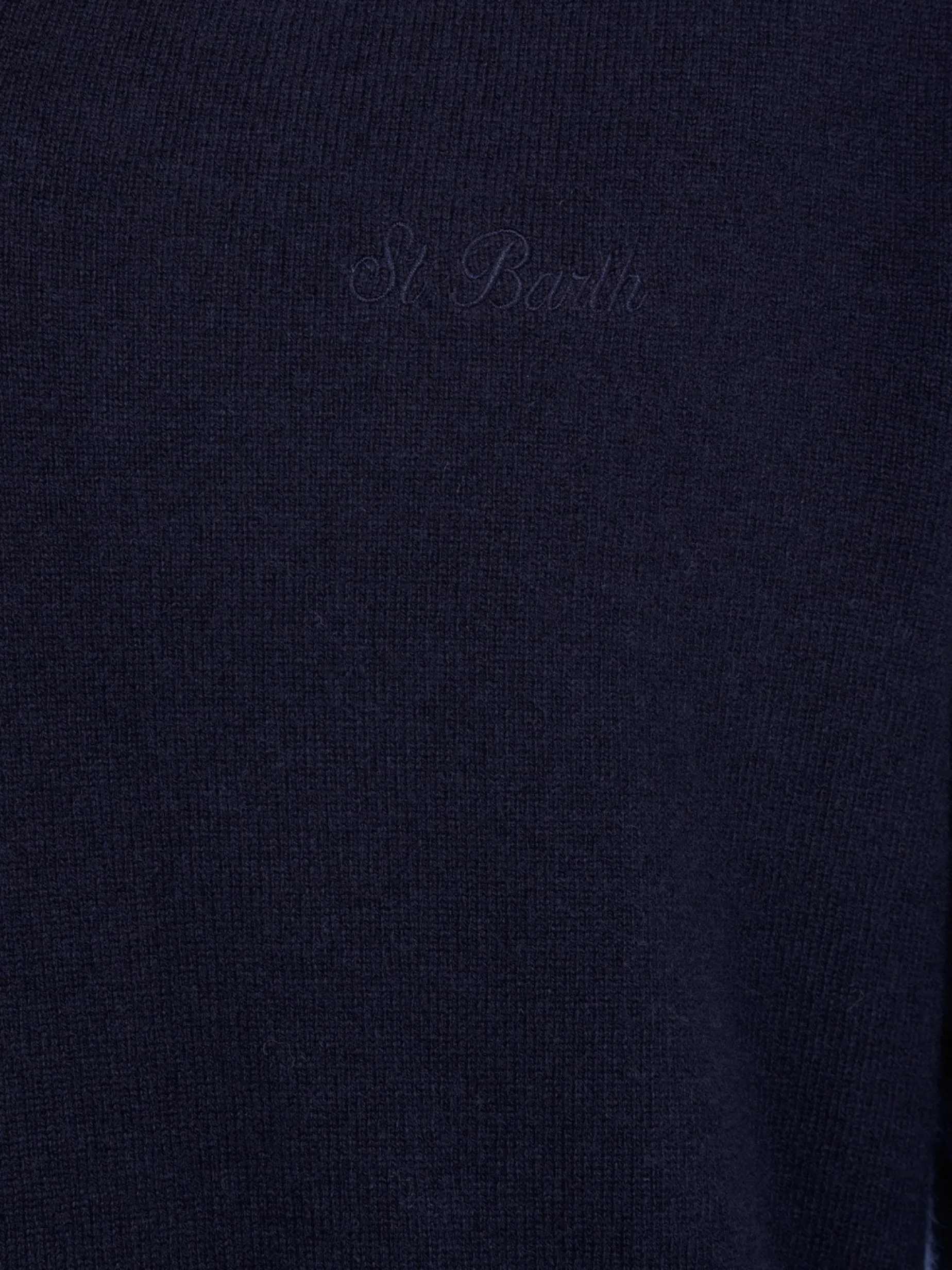 Maglione da uomo blu navy con scollo a V in misto cashmere Regent