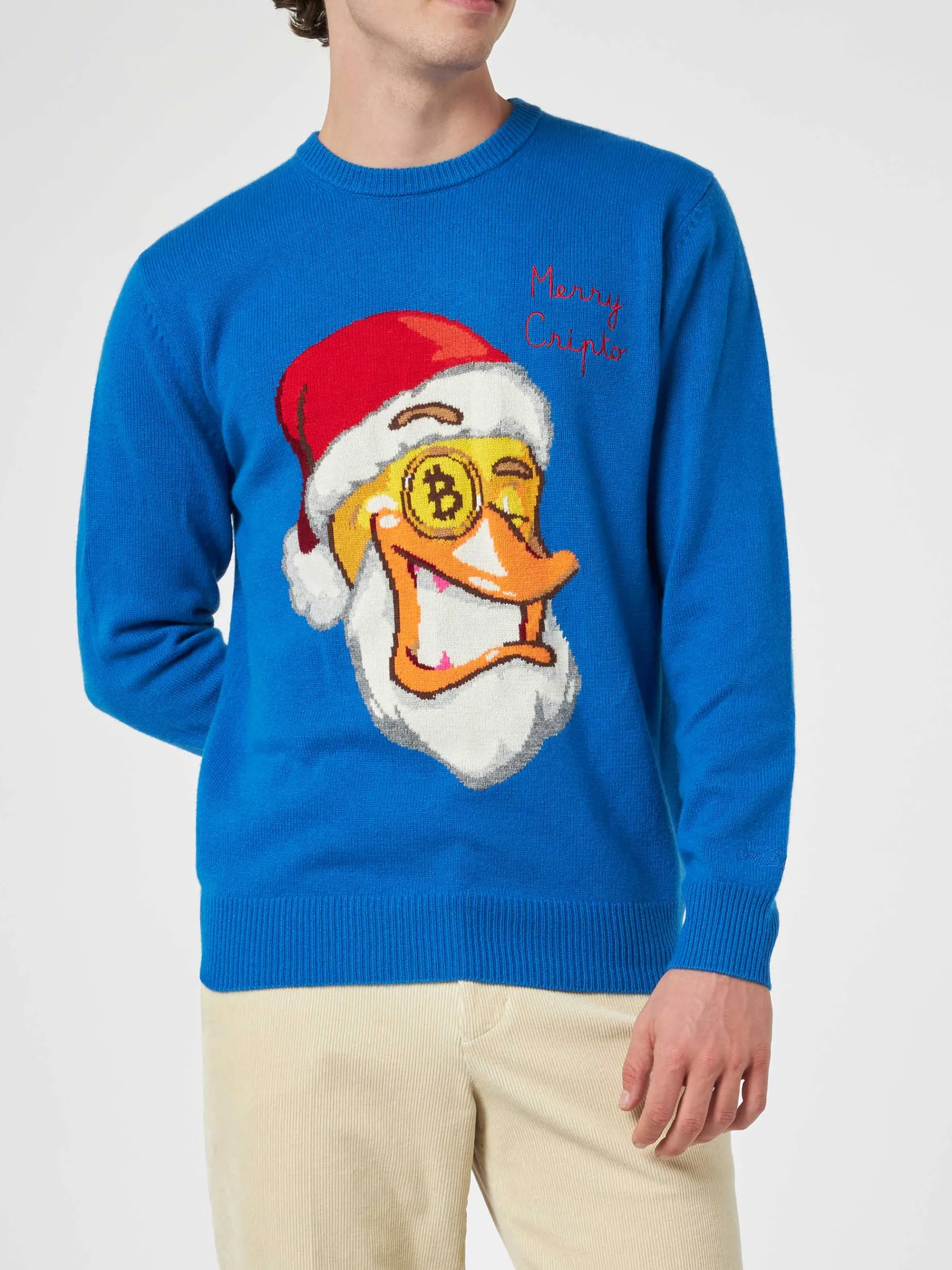 Maglione da uomo girocollo con stampa jacquard Crypto Ducky | EDIZIONE SPECIALE CRYPTO PUPPETS