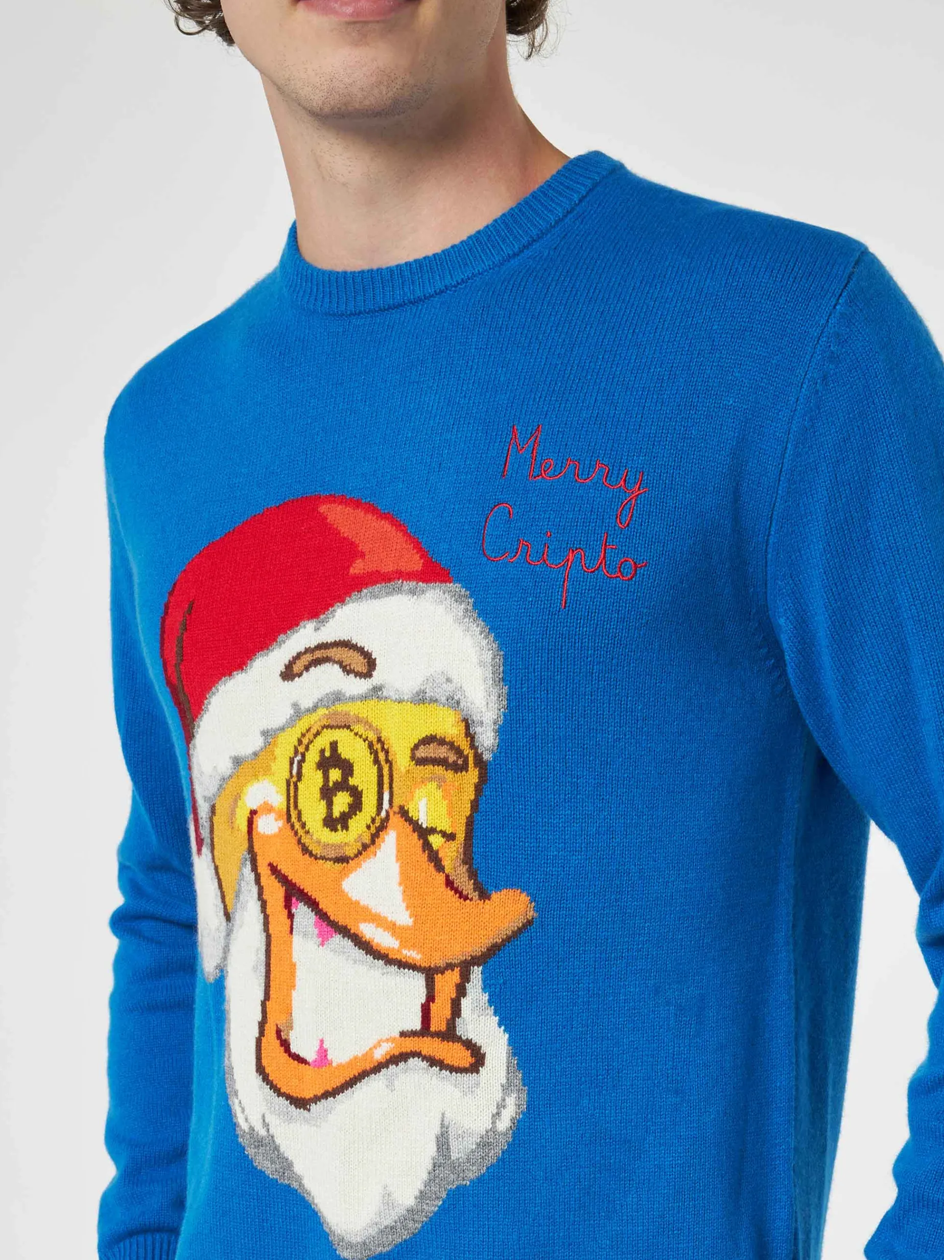 Maglione da uomo girocollo con stampa jacquard Crypto Ducky | EDIZIONE SPECIALE CRYPTO PUPPETS