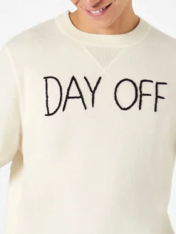 Maglione da uomo girocollo in maglia con ricamo Day Off