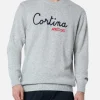 Maglione da uomo grigio Airone con ricamo Cortina apres ski