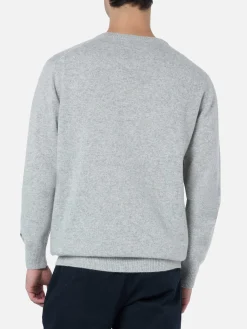 Maglione da uomo grigio Airone con ricamo Cortina apres ski