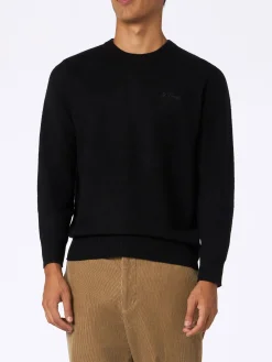 Maglione da uomo in lambswool nero Regent