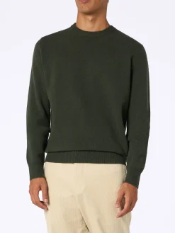 Maglione da uomo in lambswool verde militare Regent
