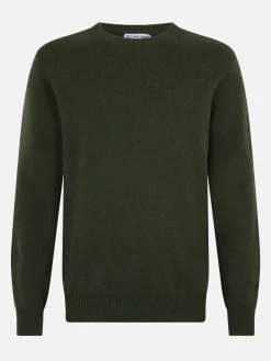 Maglione da uomo in lambswool verde militare Regent