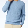 Maglione da uomo in lana stretch di colore azzurro con ricamo St. Barth