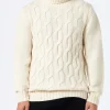 Maglione da uomo in misto cashmere a trecce Fisherman