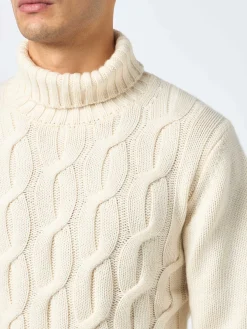 Maglione da uomo in misto cashmere a trecce Fisherman