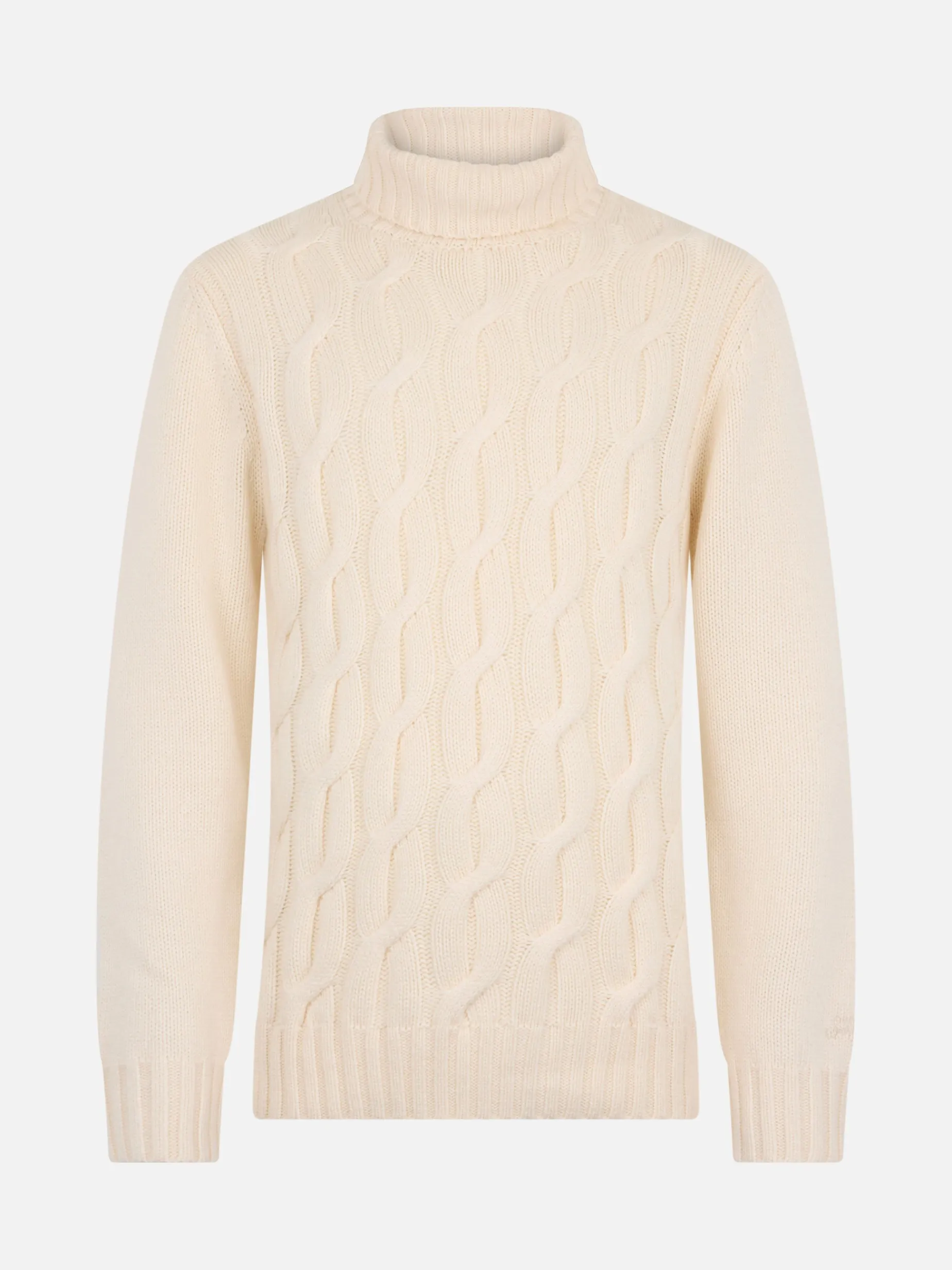 Maglione da uomo in misto cashmere a trecce Fisherman