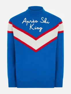 Maglione da uomo mezzo dolcevita con ricamo Après Ski King