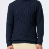 Maglione da uomo misto cashmere a trecce Fisherman