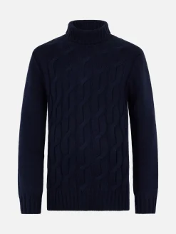 Maglione da uomo misto cashmere a trecce Fisherman
