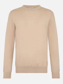 Maglione da uomo Regent beige in lana merino