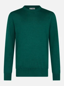 Maglione da uomo Regent in lana merino verde britannico