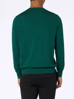 Maglione da uomo Regent in lana merino verde britannico