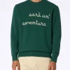 Maglione da uomo verde Heron con ricamo Non sarà un'avventura