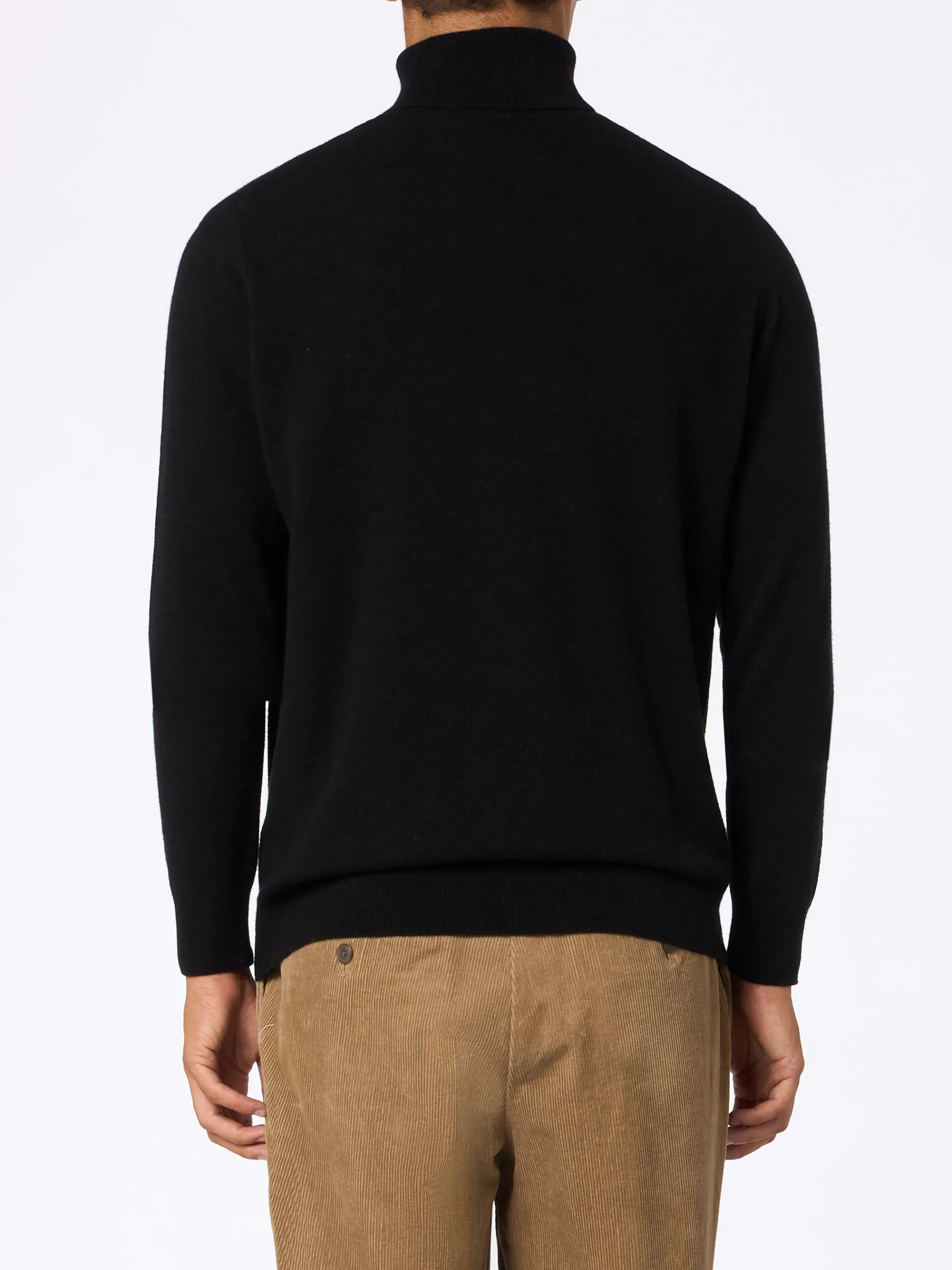 Maglione dolcevita in misto cashmere nero da uomo Bond
