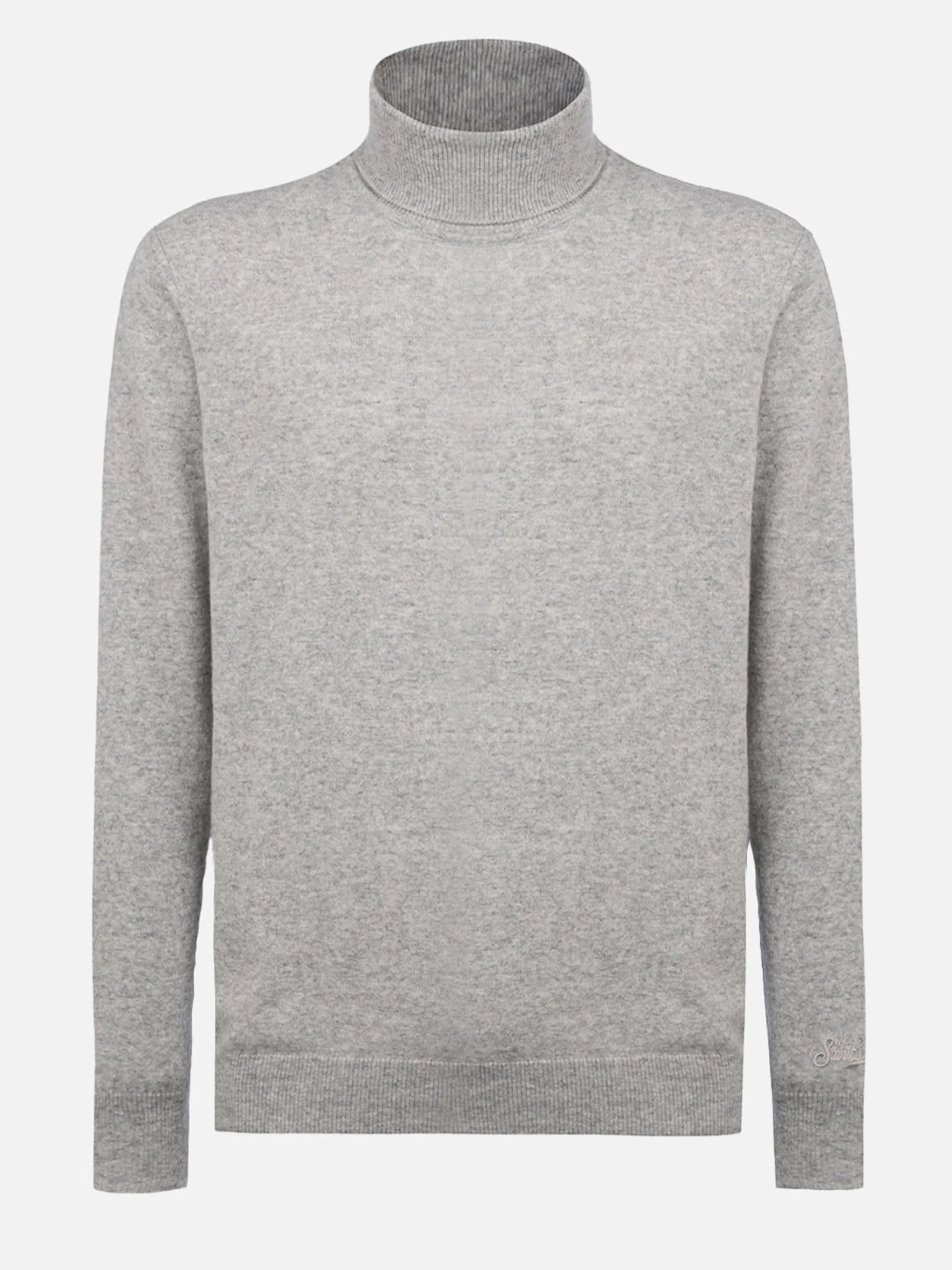 Maglione dolcevita in misto cashmere grigio mélange da uomo Bond