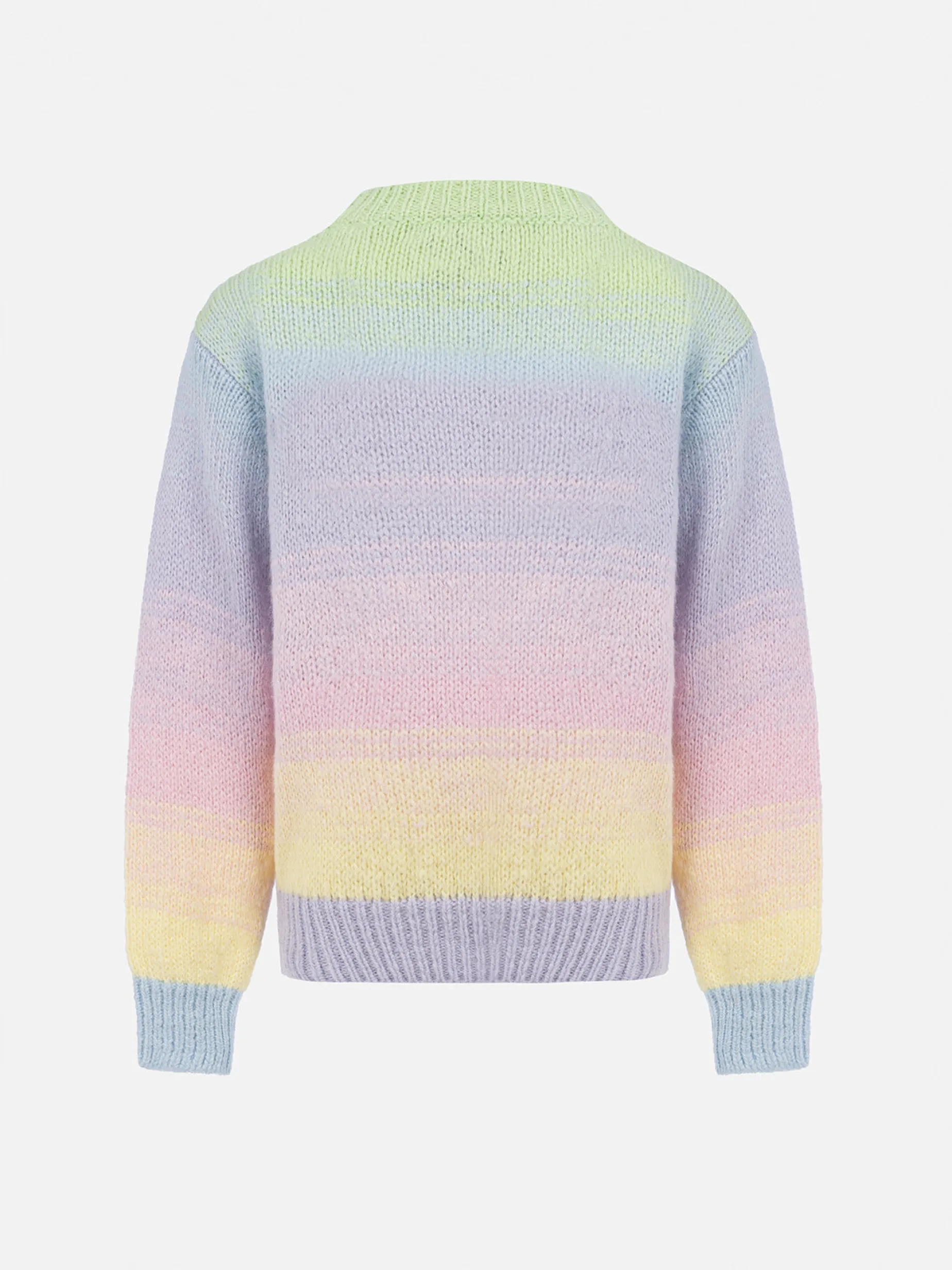 Maglione girocollo a righe multicolore da bambina Danya