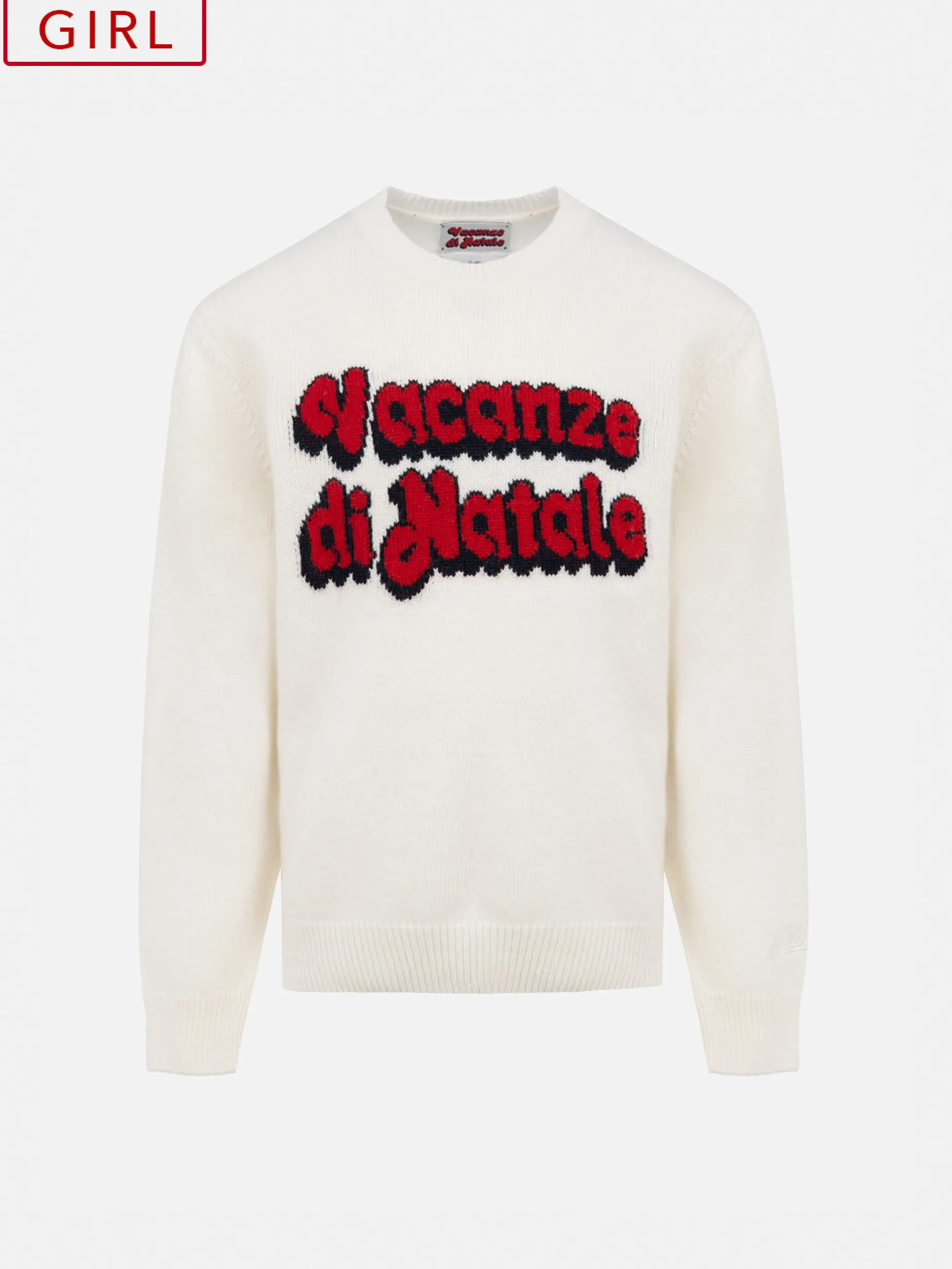 Maglione girocollo bianca da bambina Princess con stampa logo del film Vacanze di Natale | VACANZE DI NATALE EDIZIONE SPECIALE