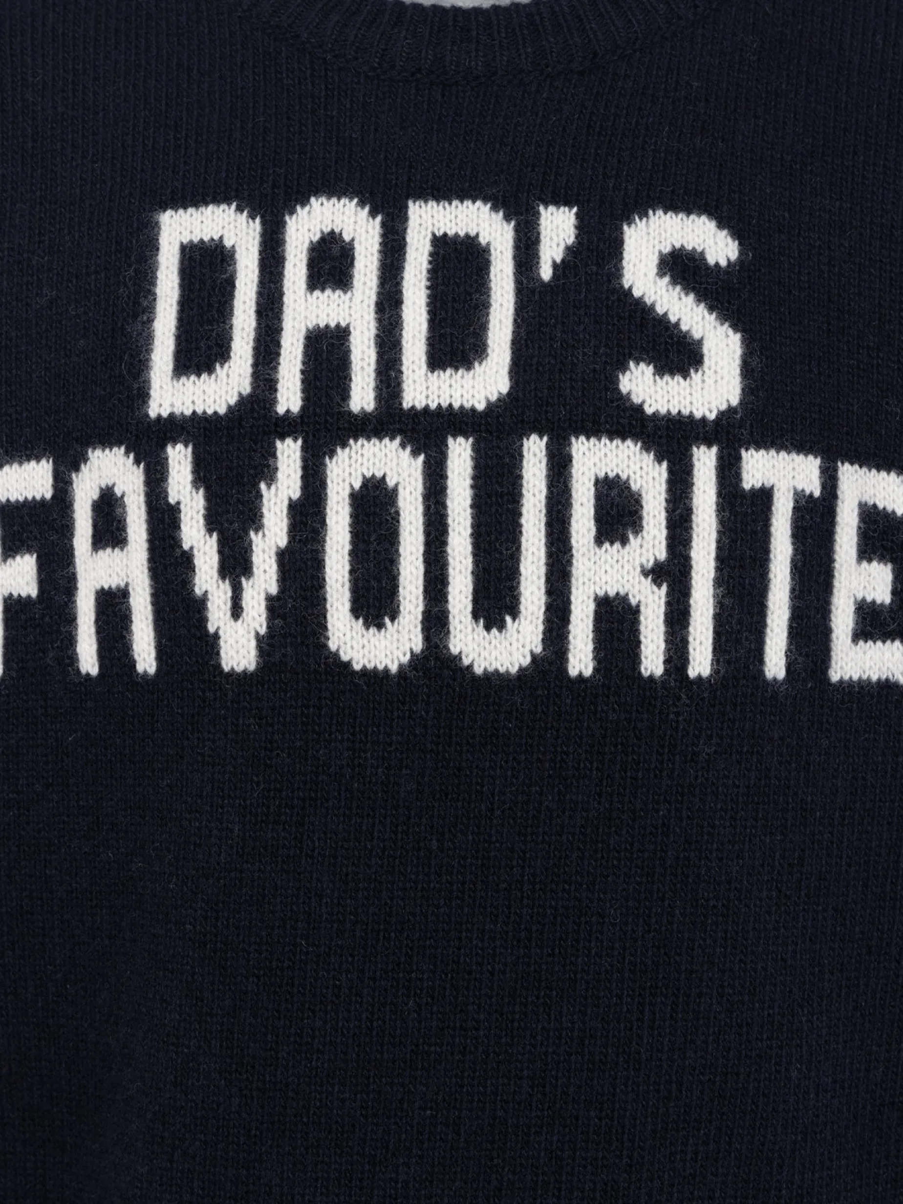 Maglione girocollo blu da bambino Douglas con la stampa preferita di papà