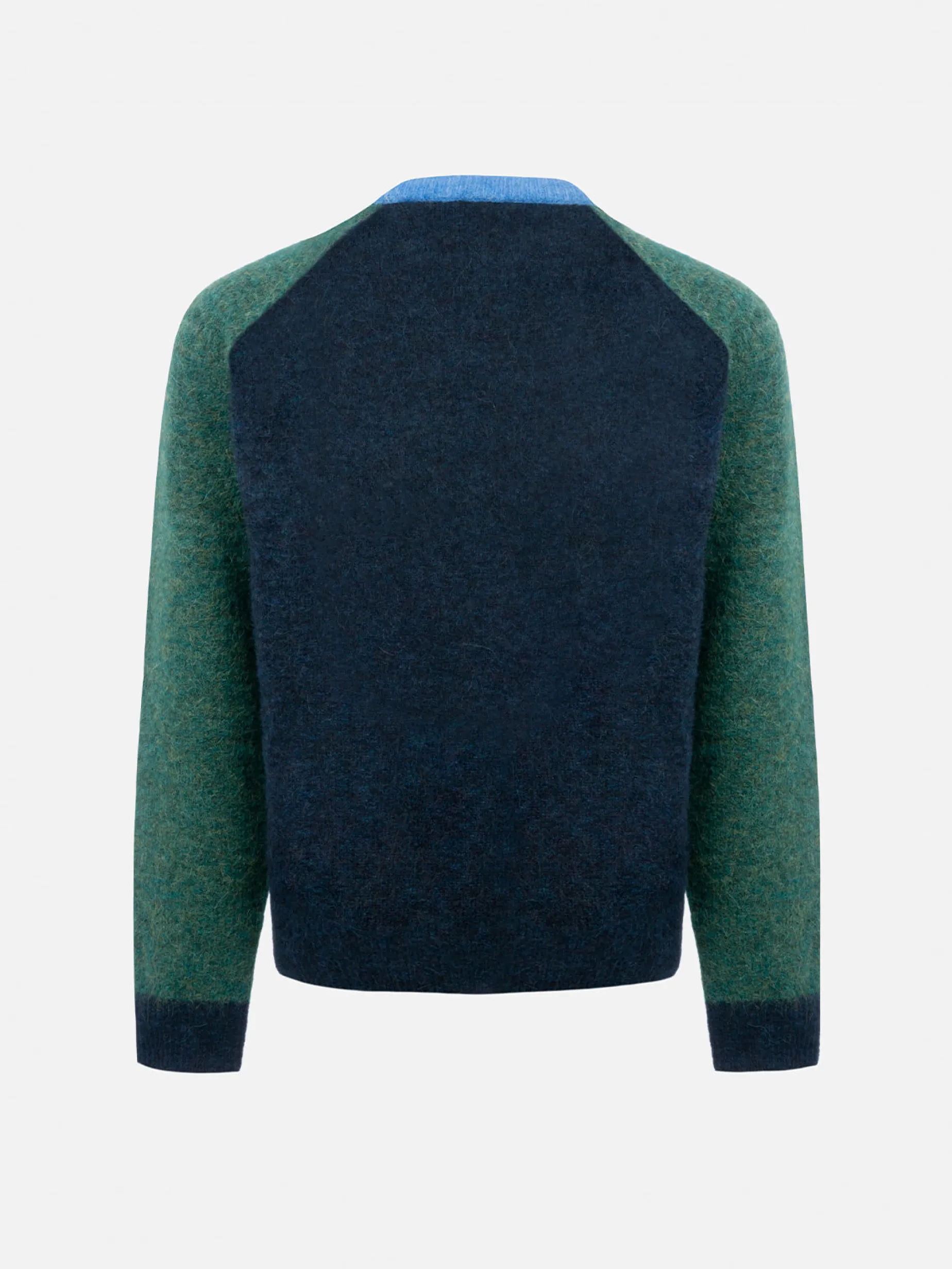 Maglione girocollo blu e verde da bambino Douglas con stampa St. Barth