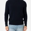 Maglione girocollo blu navy in misto cashmere da uomo Regent