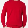 Maglione girocollo in misto cashmere rosso da uomo Regent