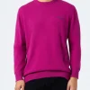 Maglione girocollo in misto cashmere con motivo peonia da uomo Regent