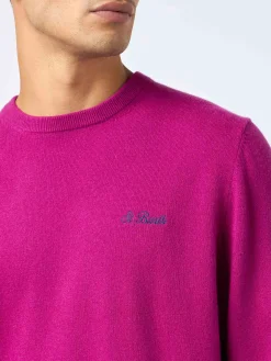 Maglione girocollo in misto cashmere con motivo peonia da uomo Regent