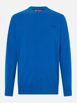 Maglione girocollo in misto cashmere bluette da uomo Regent