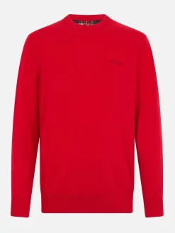 Maglione girocollo in misto cashmere rosso da uomo Regent