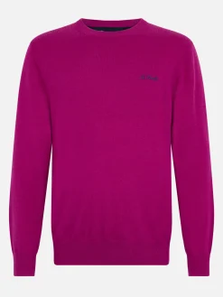 Maglione girocollo in misto cashmere con motivo peonia da uomo Regent