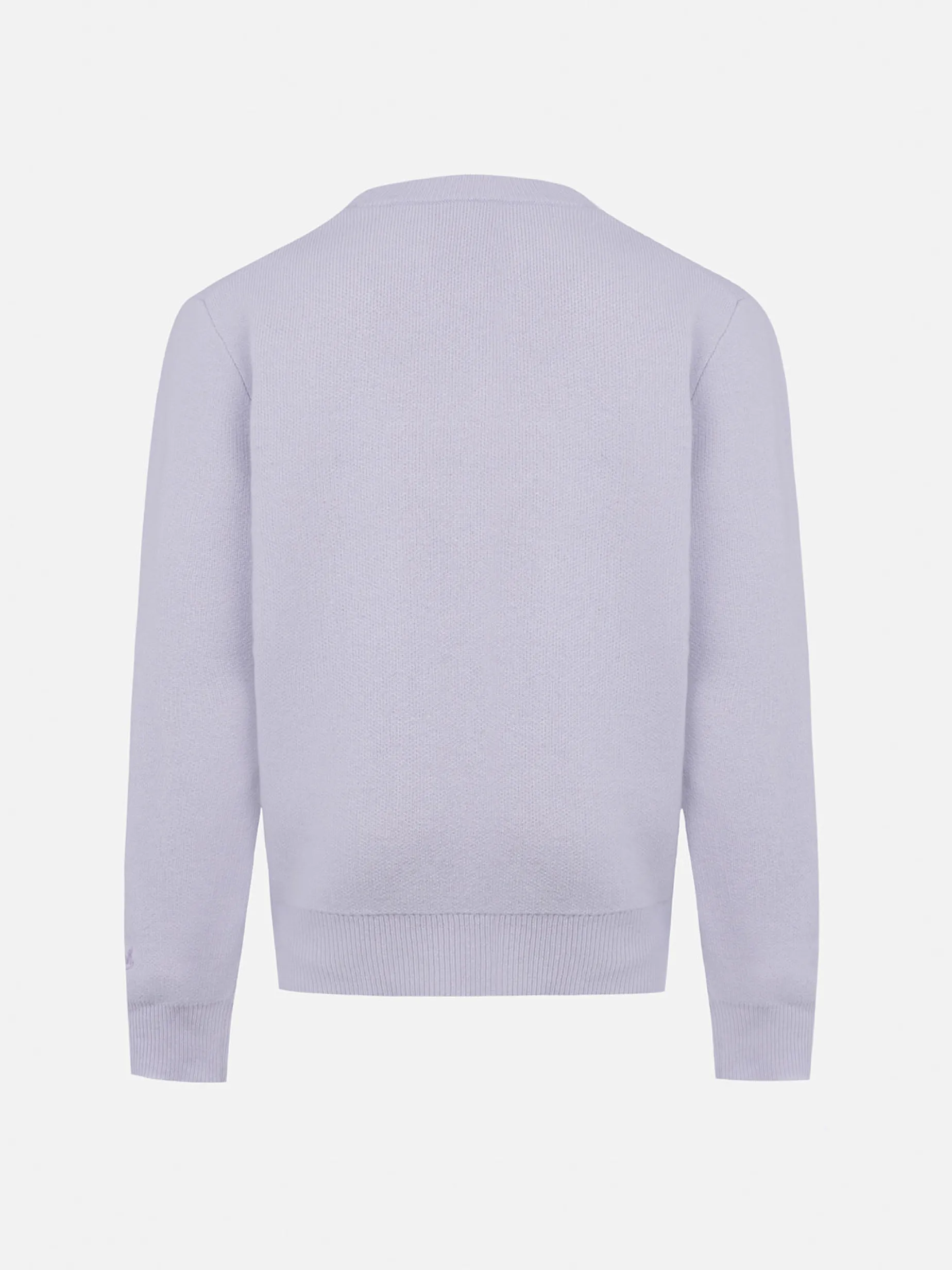 Maglione girocollo lilla da bambina Princess con stampa cerbiatto