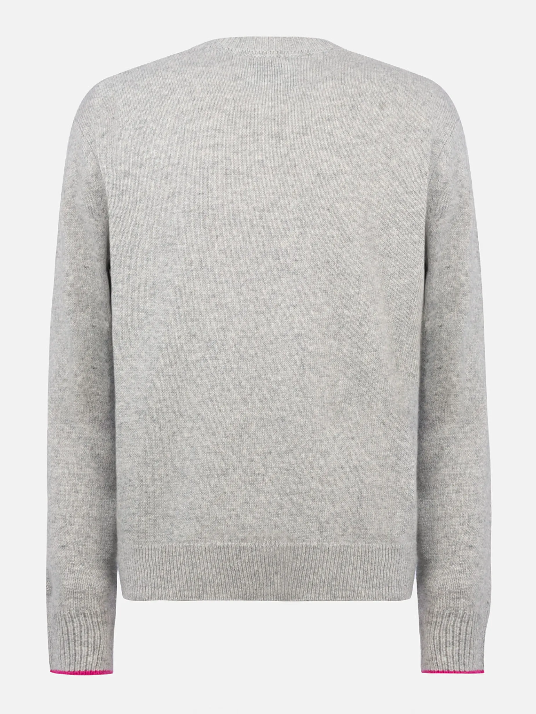 Maglione grigio da donna New Queen con stampa La vedo grigia