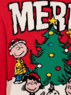 Maglione rosso da uomo Heron con stampa jacquard Peanuts merry | SNOOPY PEANUTS SPECIAL EDITION
