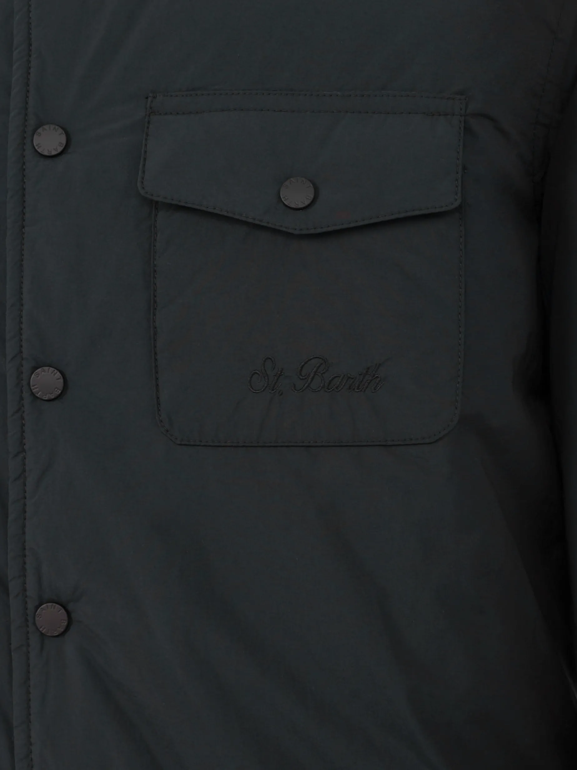 Man British green overshirt Chalet with St. Barth embroidery