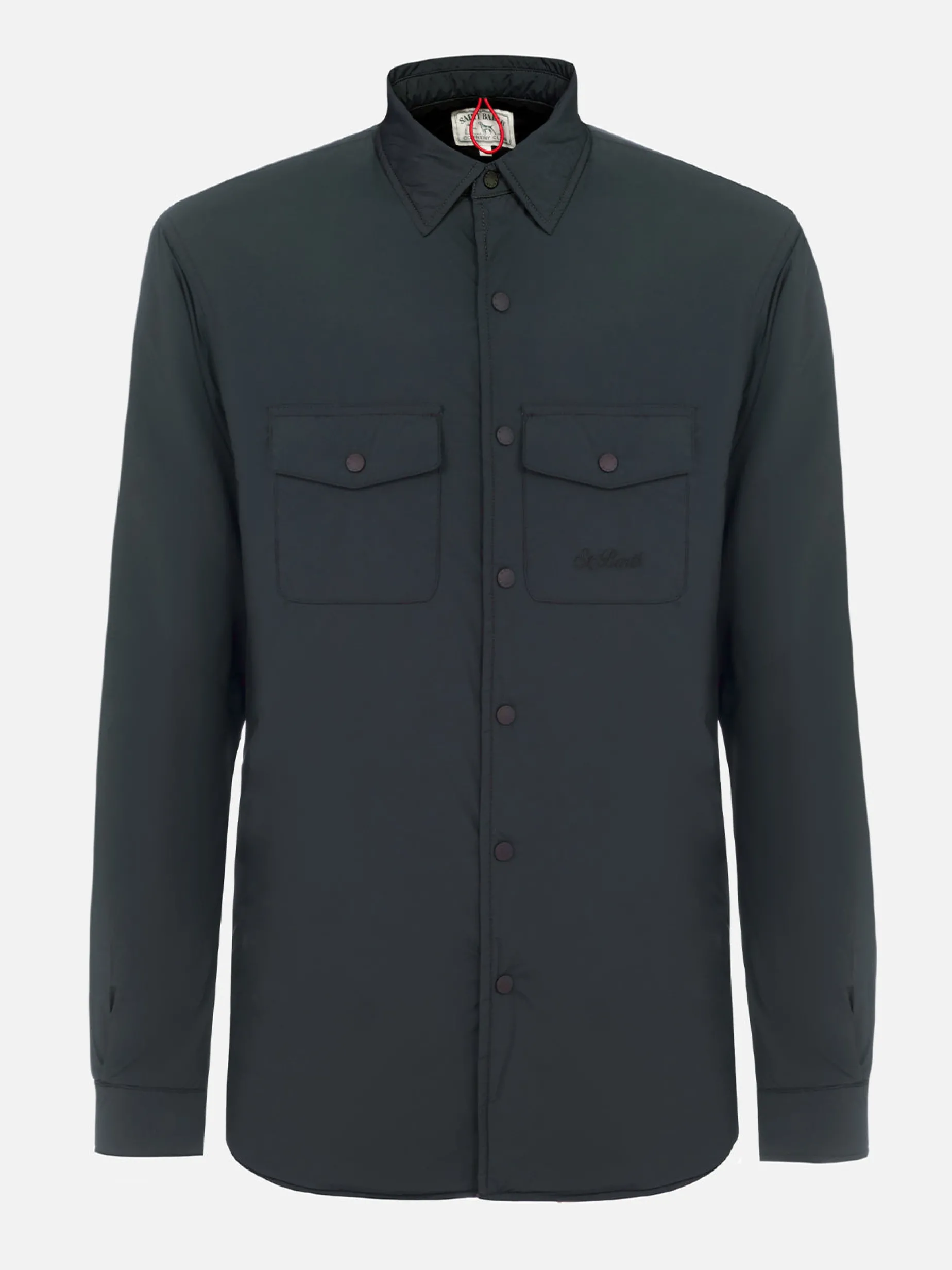 Man British green overshirt Chalet with St. Barth embroidery