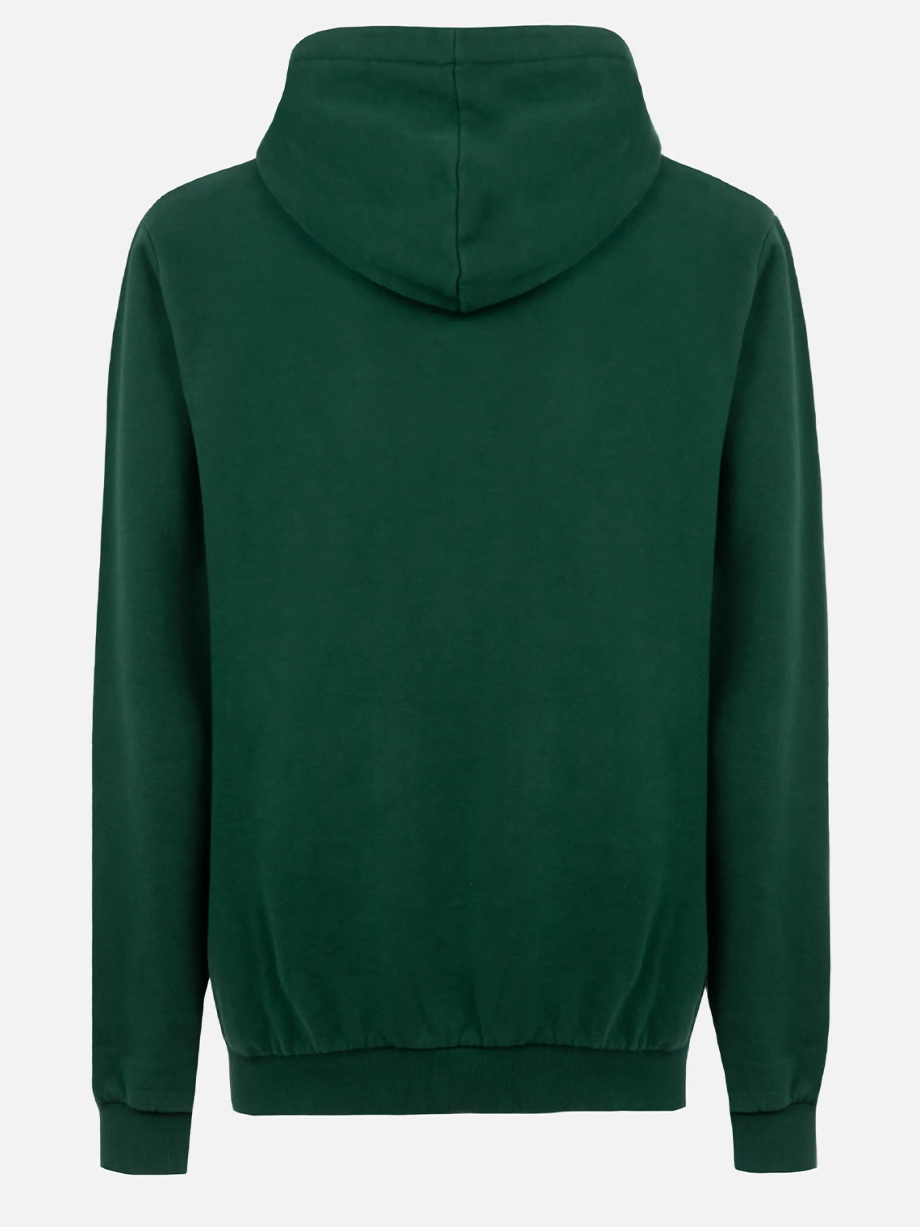 Man British green zipped and hooded sweatshirt with St. Barth embroidery